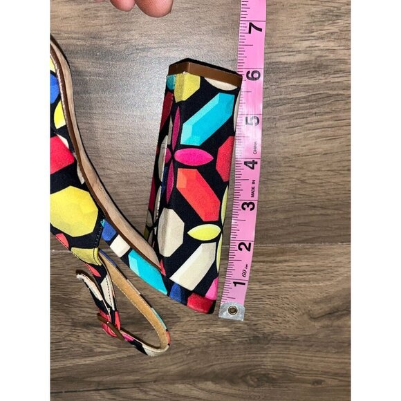 Kate Spade Multicolour Slingback Platform Heels Peep Toe Sandel Women's Size 7.5 - Picture 6 of 8